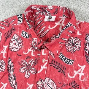Wes and Willy Button Down Mens XXL Red‎ Alabama Crimson Tide Floral Bama Shirt